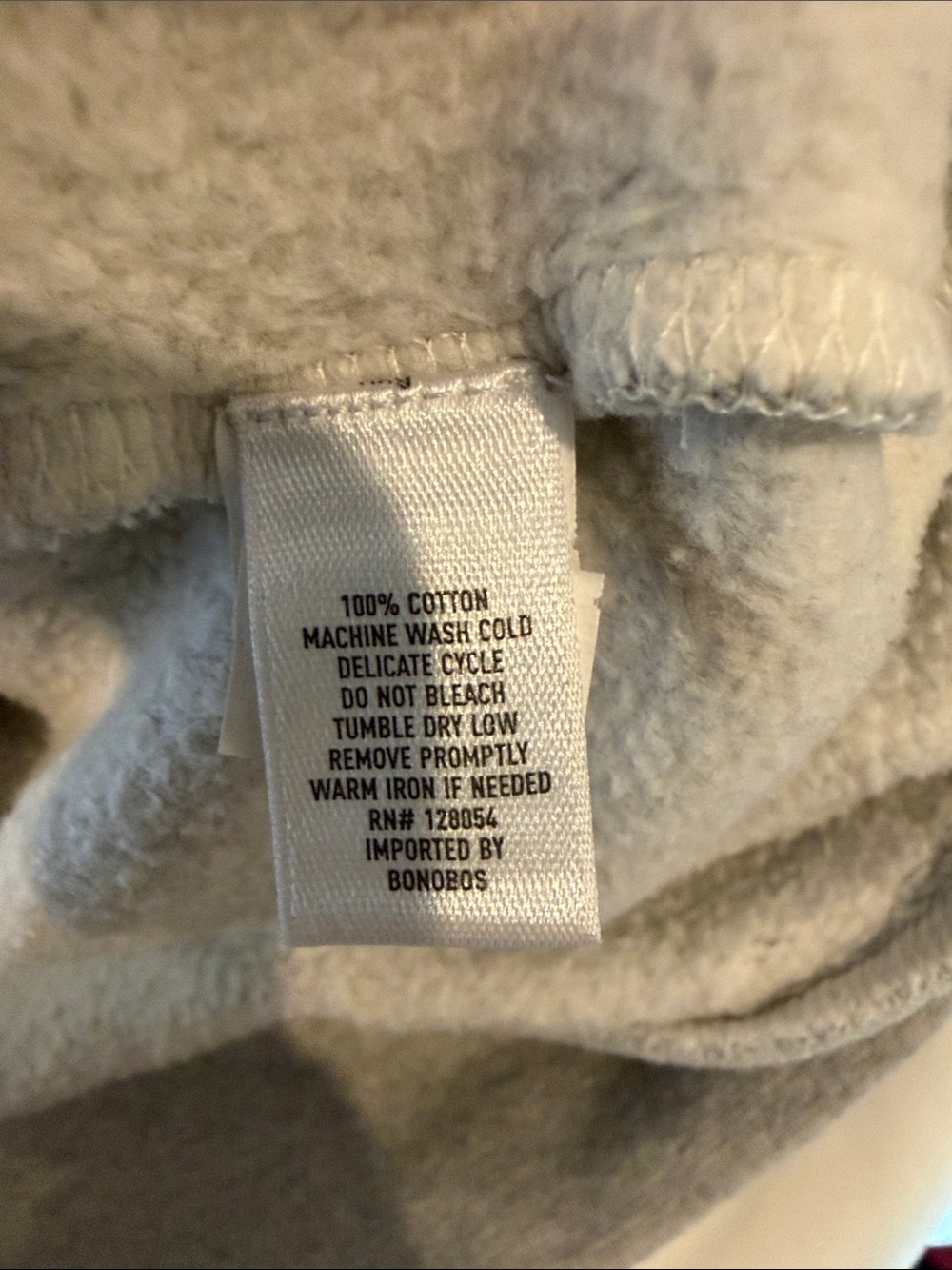 Bonobos Gray Sweatshirt with Multicolor Rabbit Patch - Picture 4 of 5